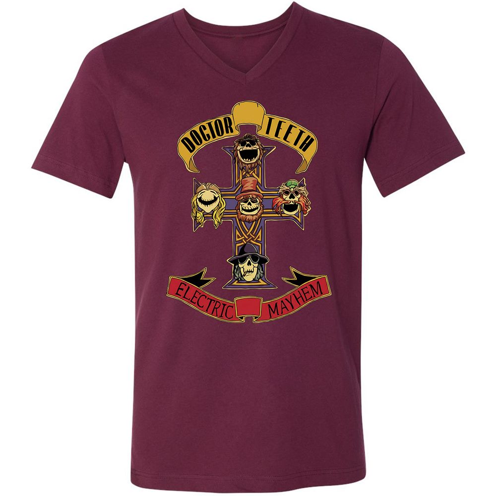 Unisex V-Neck T-Shirt - FYJ7Z9G5 - Maroon - 6