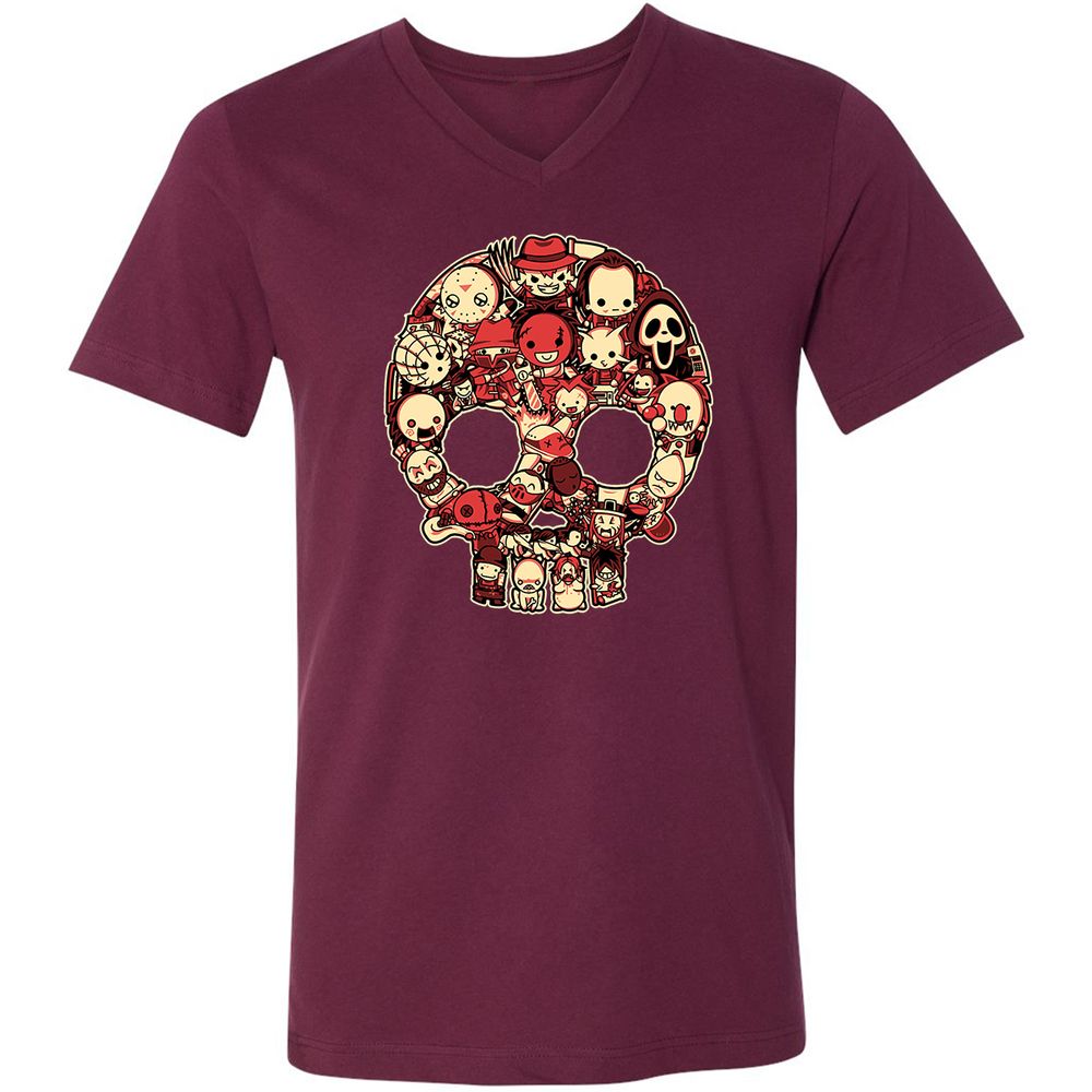 Unisex V-Neck T-Shirt - 6VQZRNGW - Maroon - 6