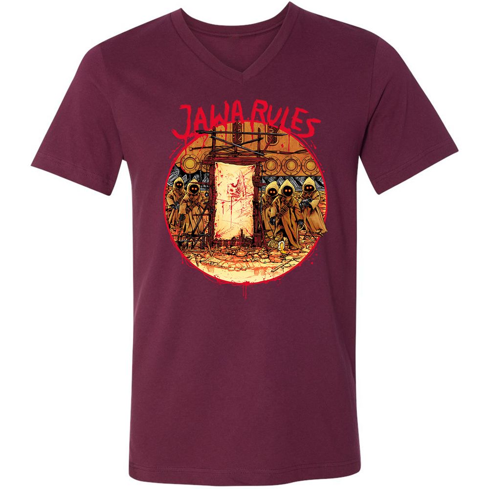 Unisex V-Neck T-Shirt - WBMRSXR2 - Maroon - 6