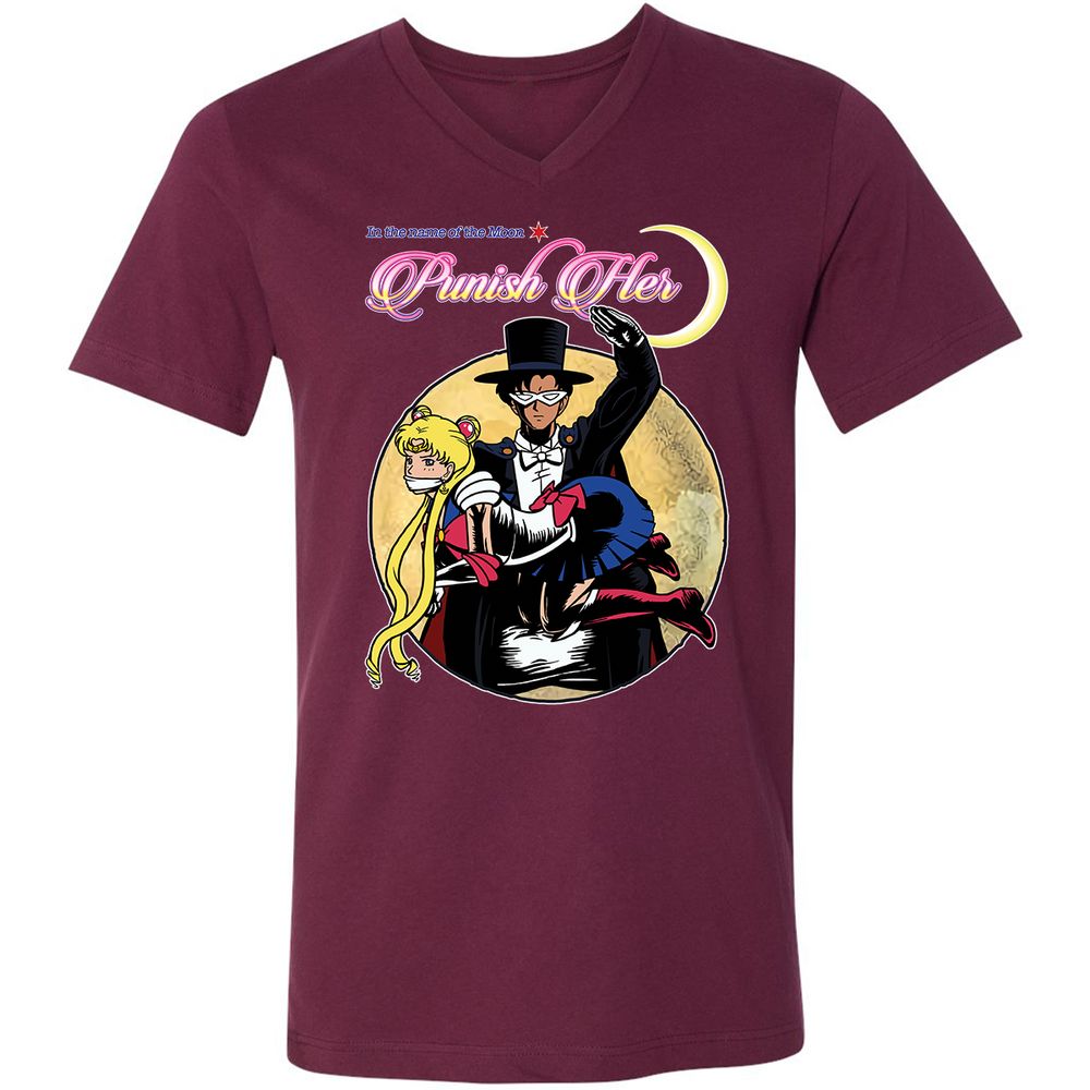 Unisex V-Neck T-Shirt - 2D39VFVZ - Maroon - 6