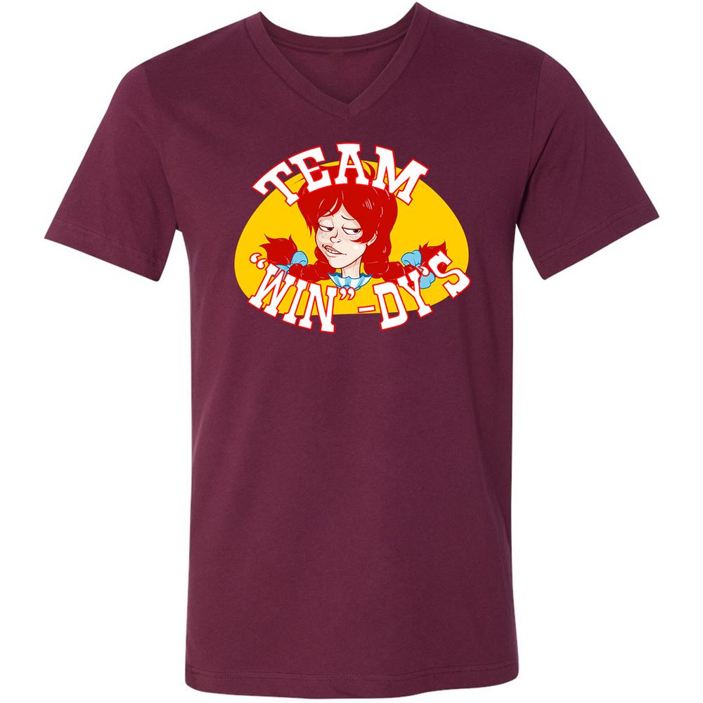 Unisex V-Neck T-Shirt - K9EUERJX - Maroon - 6