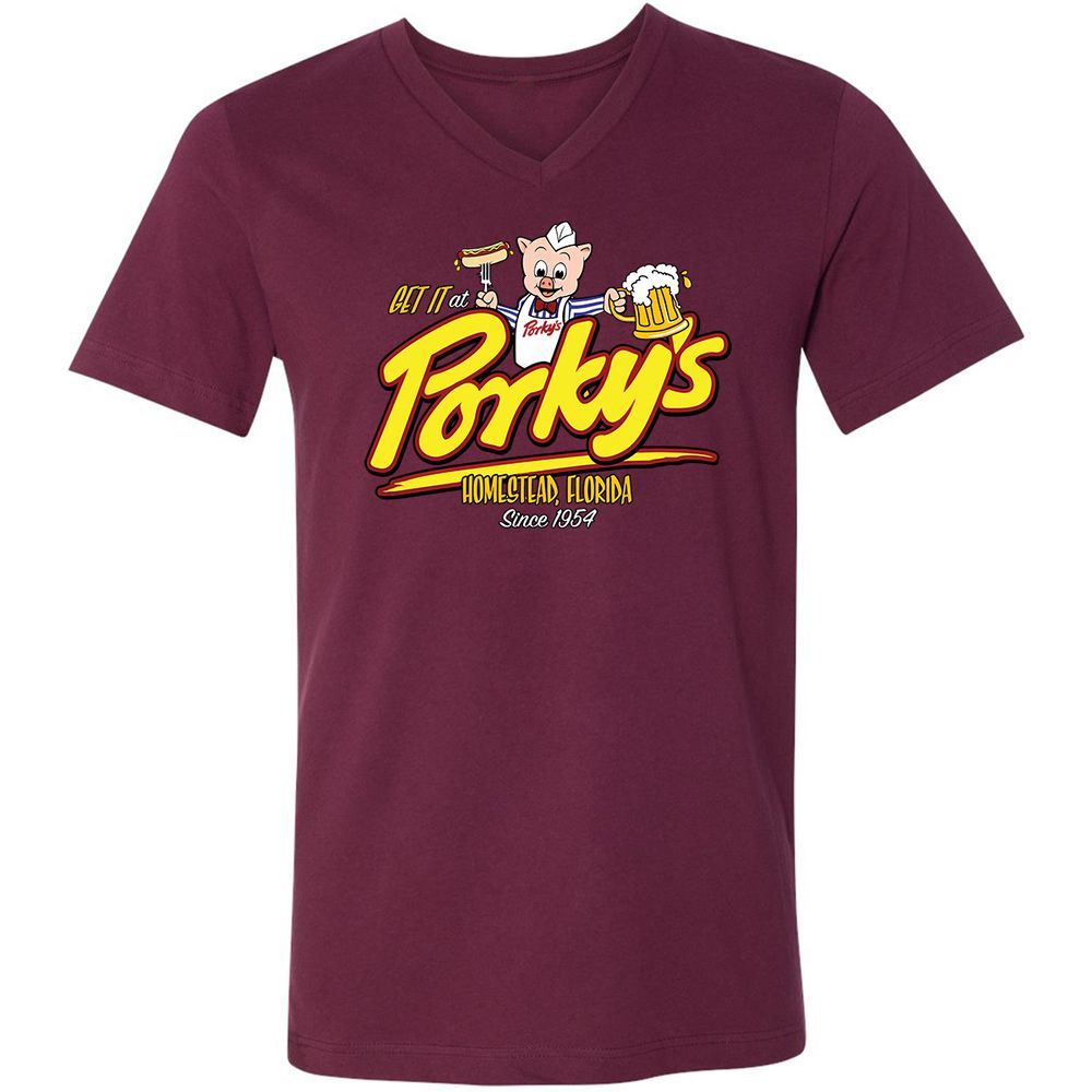 Unisex V-Neck T-Shirt - XSGT6M4Z - Maroon - 6