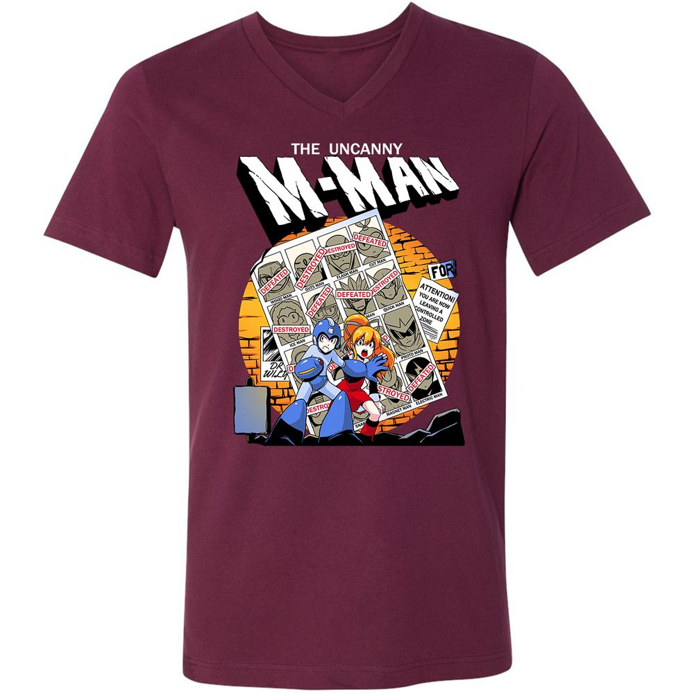 Unisex V-Neck T-Shirt - CC57RJ6V - Maroon - 6