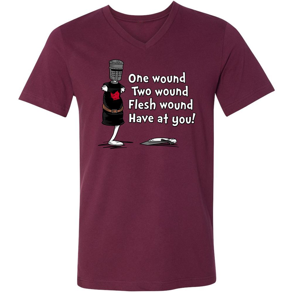 Unisex V-Neck T-Shirt - 26W96SL8 - Maroon - 6