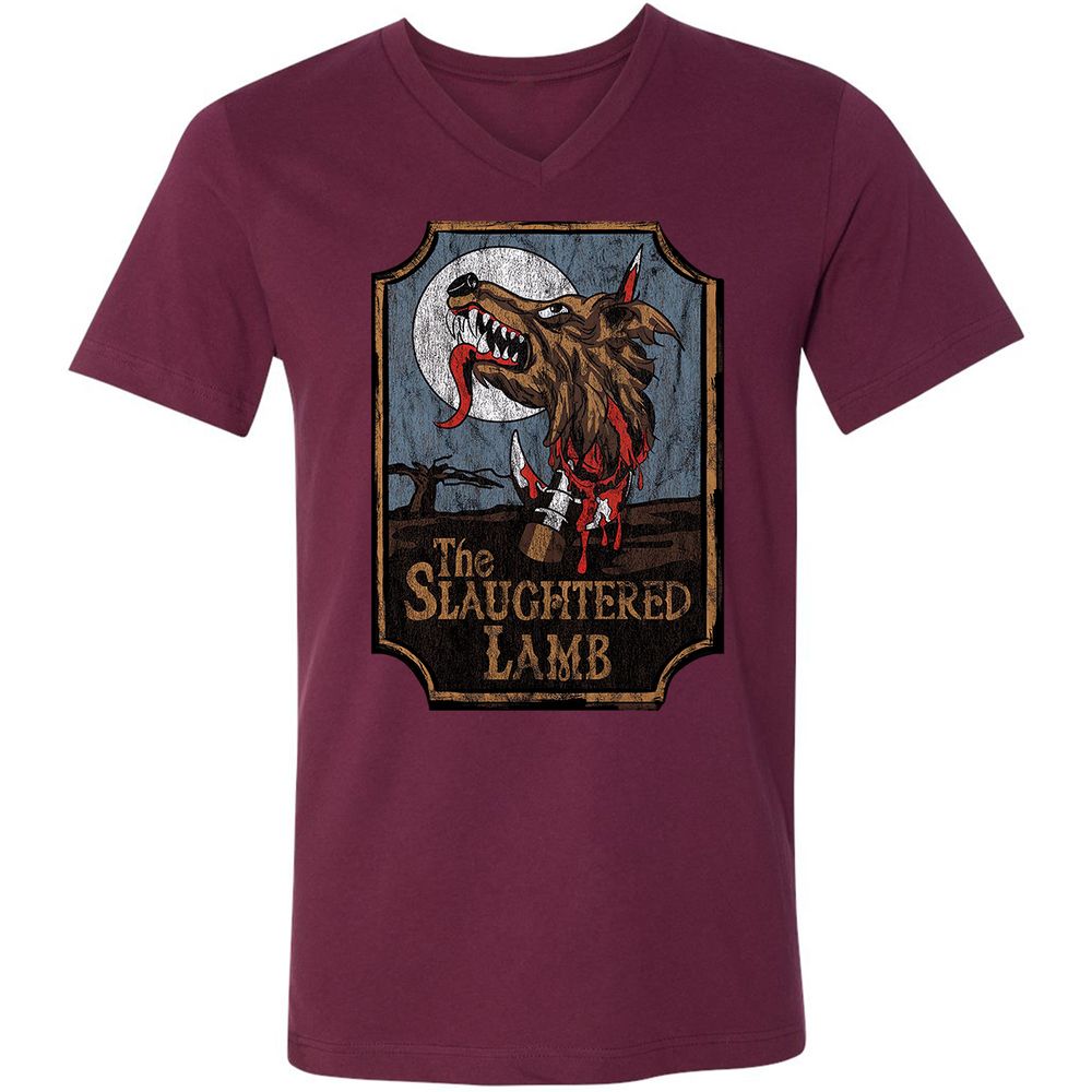 Unisex V-Neck T-Shirt - DLWPCGS2 - Maroon - 6