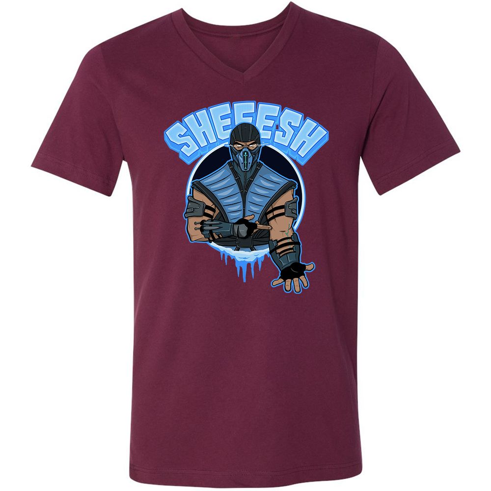 Unisex V-Neck T-Shirt - 6R4MV69P - Maroon - 6