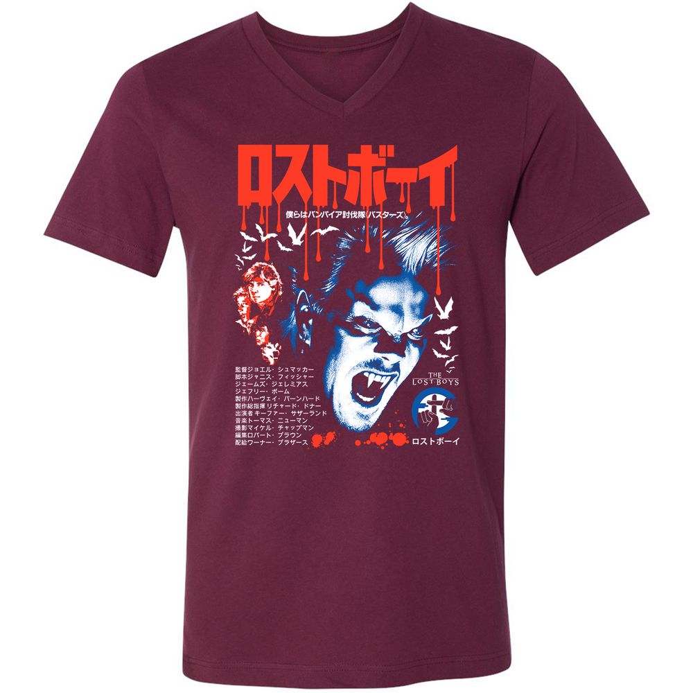 Unisex V-Neck T-Shirt - BYF9K245 - Maroon - 6