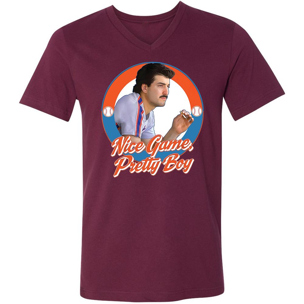 Unisex V-Neck T-Shirt - 3TDPR7XC - Maroon - 6