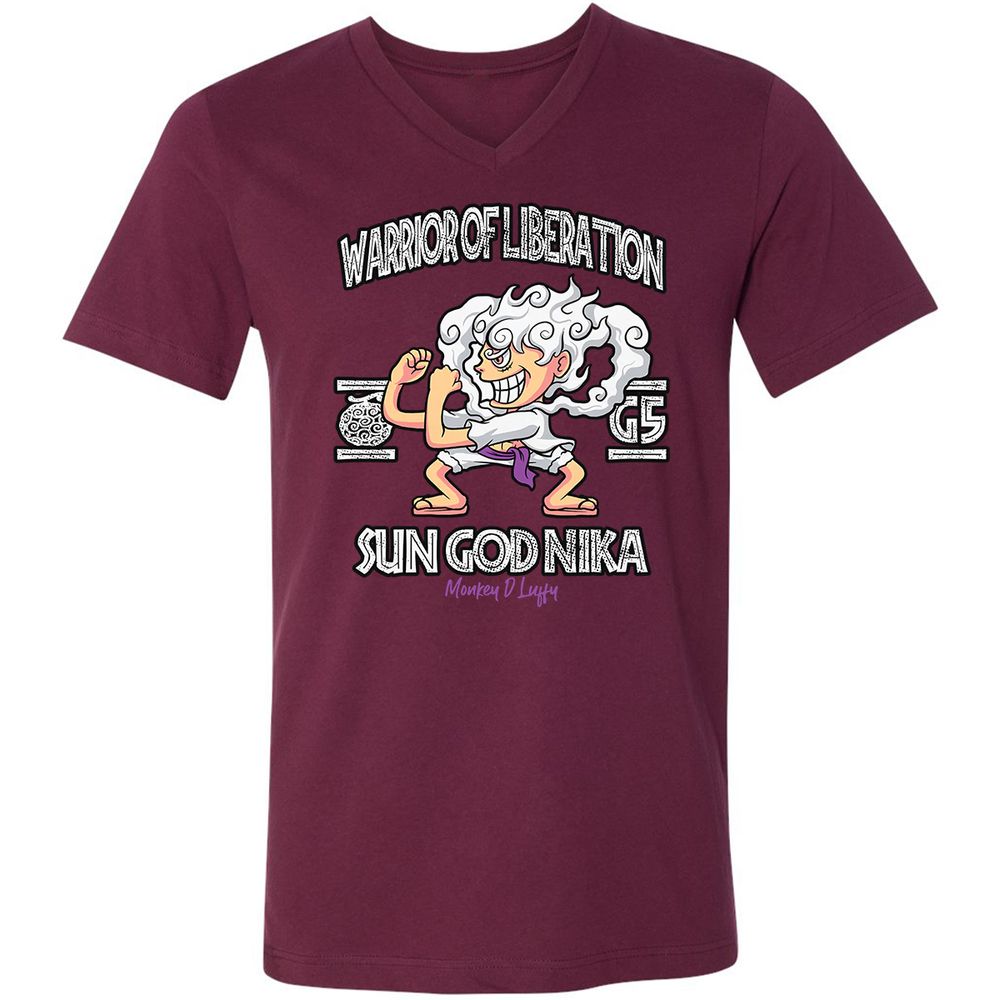 Unisex V-Neck T-Shirt - VB98SZTS - Maroon - 6