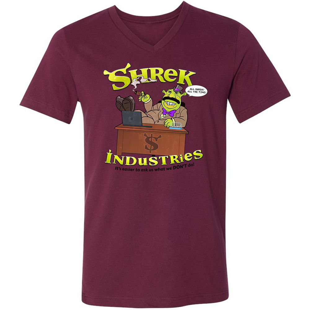 Unisex V-Neck T-Shirt - 69LWB4FM - Maroon - 6