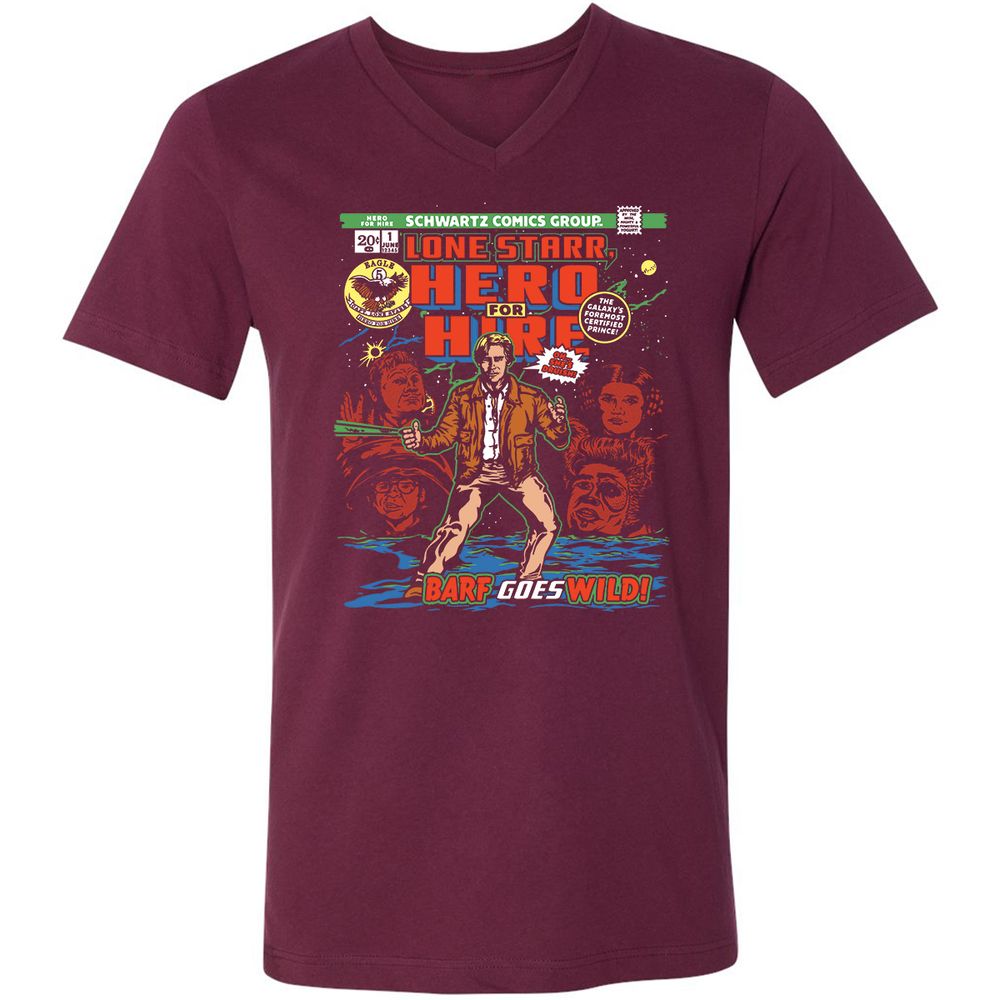 Unisex V-Neck T-Shirt - G9DLJXX4 - Maroon - 6