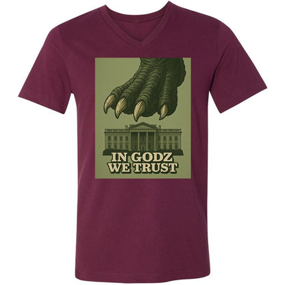 Unisex V-Neck T-Shirt - NJMADRS8 - Maroon - 6