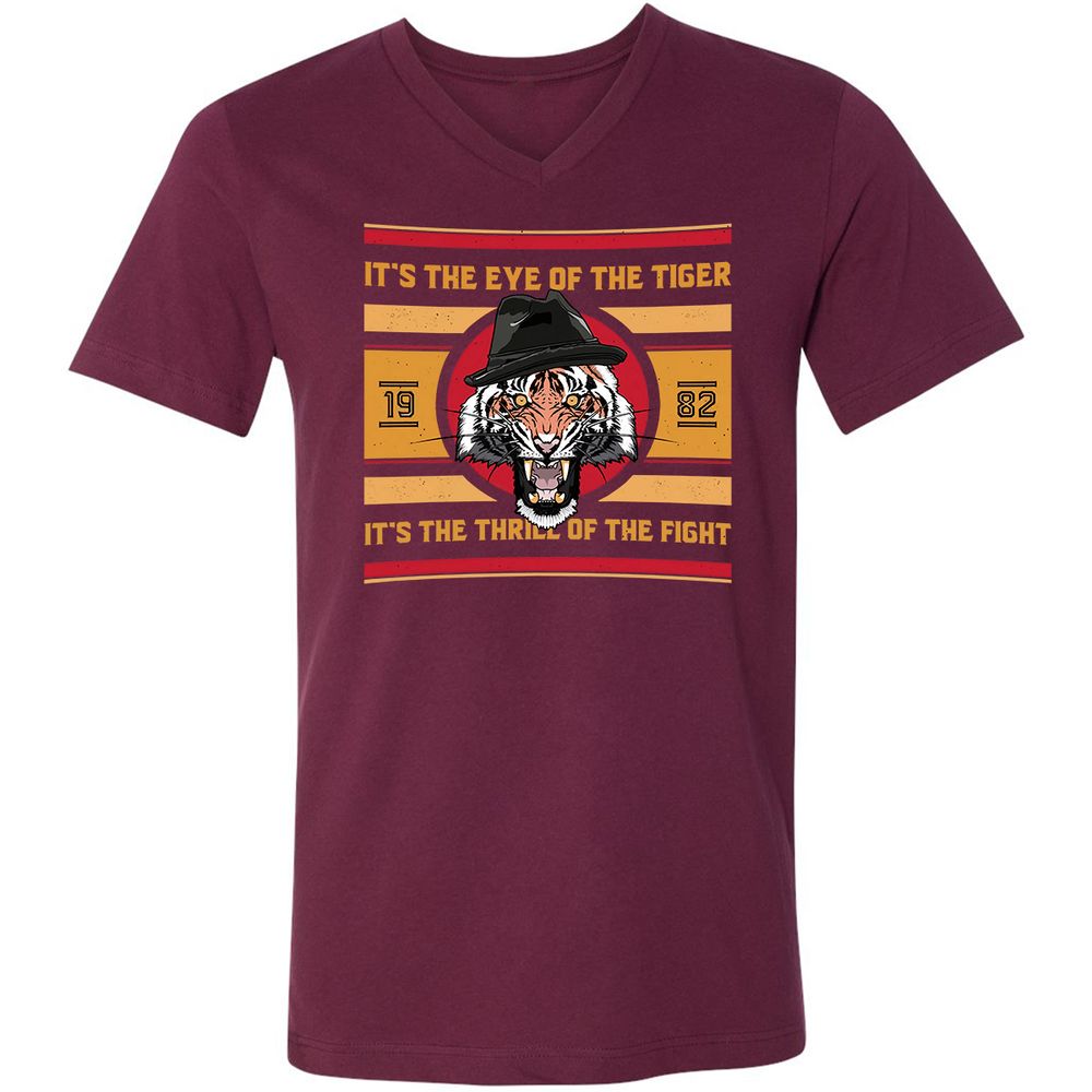 Unisex V-Neck T-Shirt - SRG7D2ZH - Maroon - 6