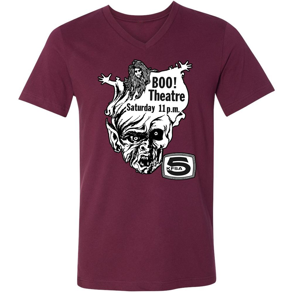 Unisex V-Neck T-Shirt - KUSMZXZT - Maroon - 6