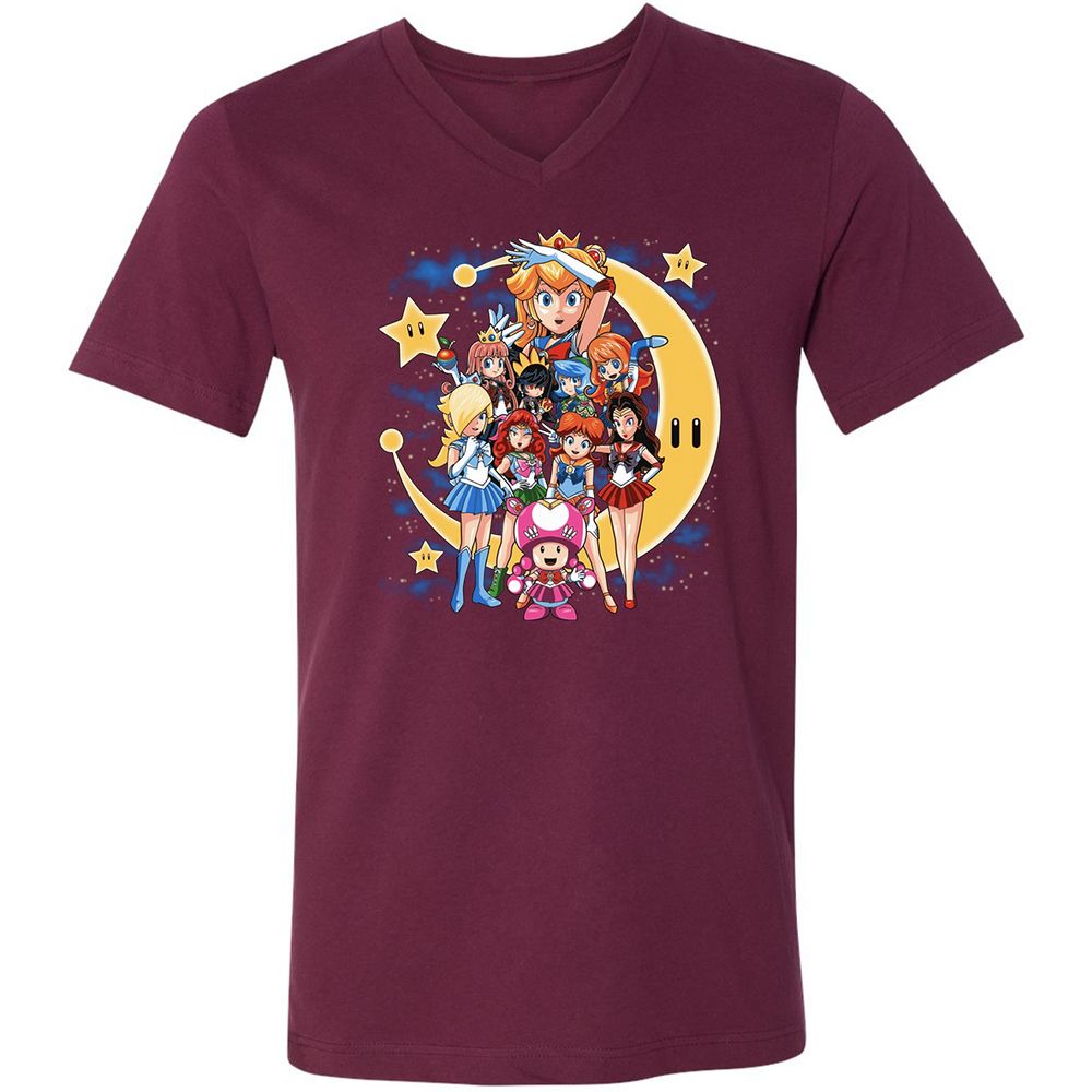 Unisex V-Neck T-Shirt - DWXWDT5J - Maroon - 6