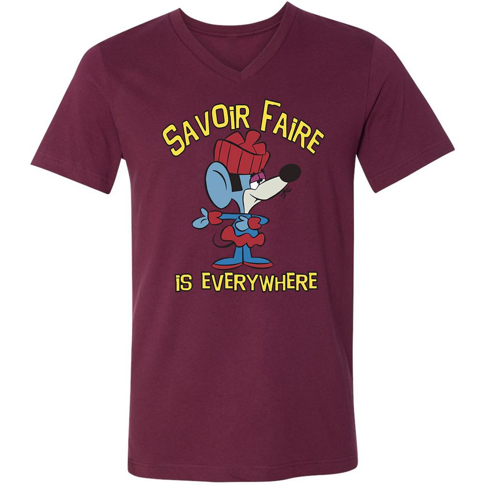 Unisex V-Neck T-Shirt - E95PJMNG - Maroon - 6