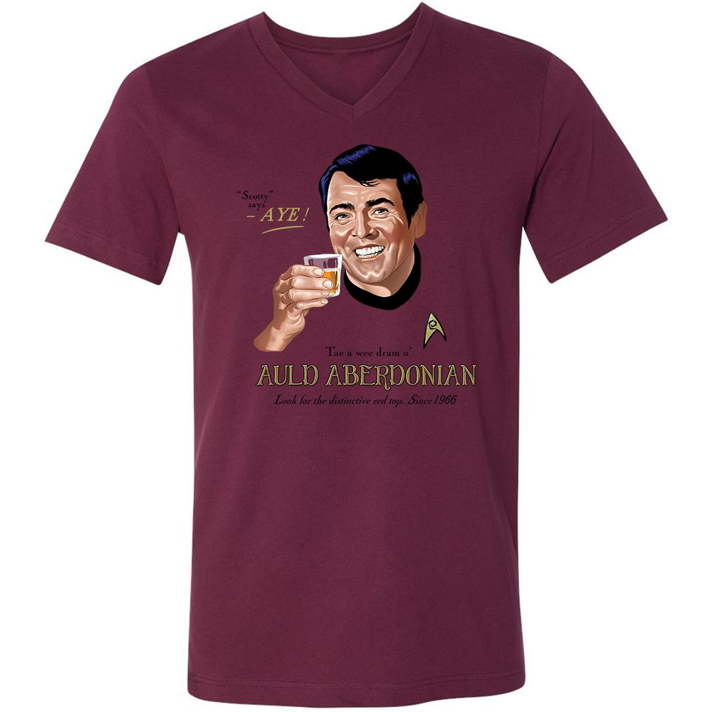 Unisex V-Neck T-Shirt - XNT61TL3 - Maroon - 6