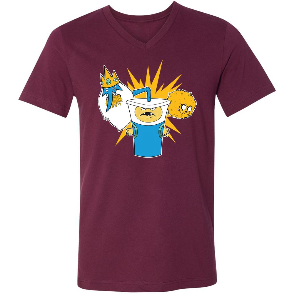 Unisex V-Neck T-Shirt - 2EDM1DWG - Maroon - 6