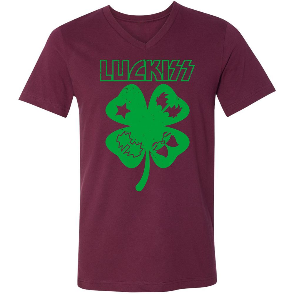 Unisex V-Neck T-Shirt - JGV3FVTM - Maroon - 6