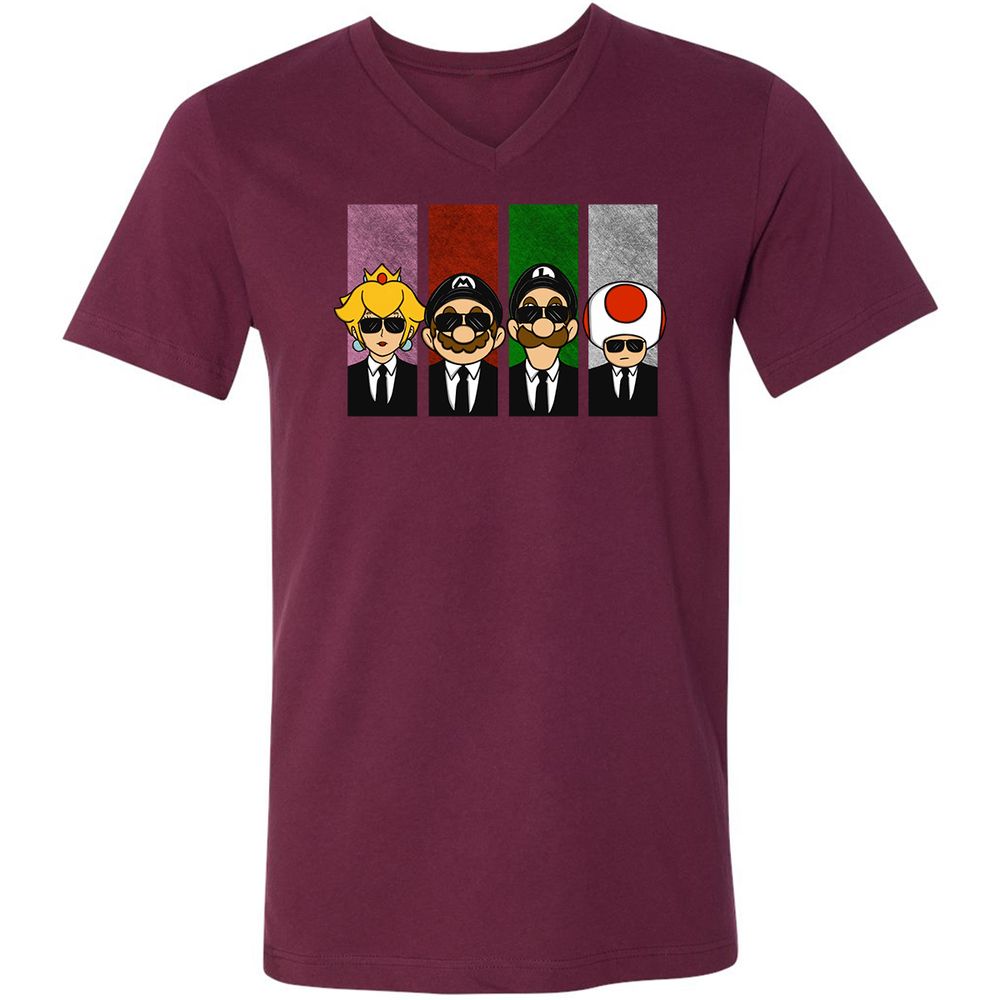 Unisex V-Neck T-Shirt - 1LWQFCUU - Maroon - 6