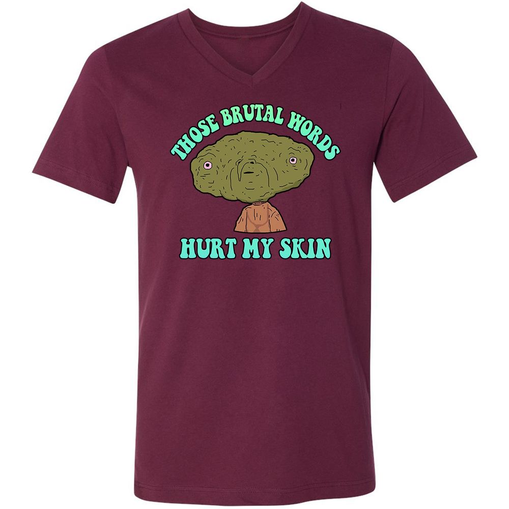 Unisex V-Neck T-Shirt - 7T91GTE2 - Maroon - 6