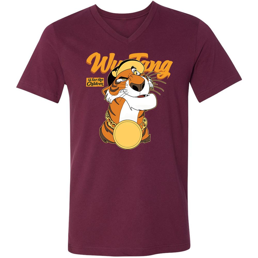 Unisex V-Neck T-Shirt - X3W12NF6 - Maroon - 6