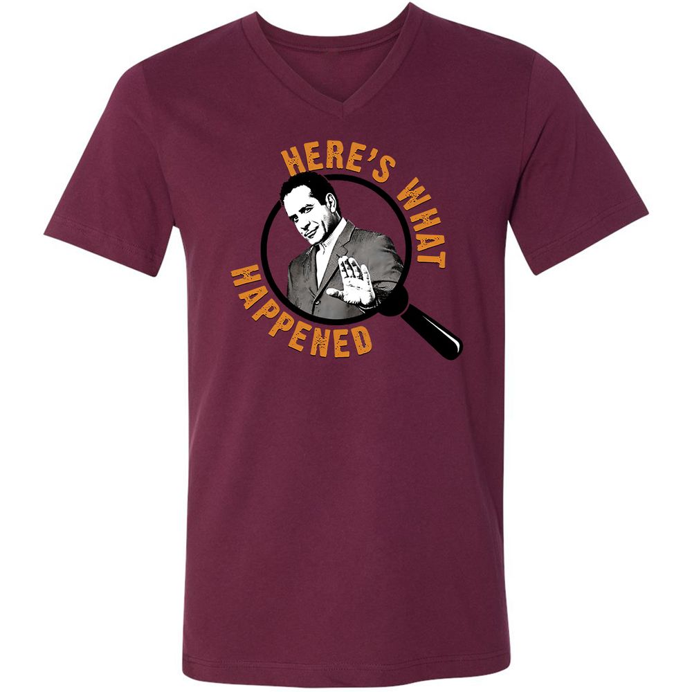 Unisex V-Neck T-Shirt - 5AR2YPMR - Maroon - 6