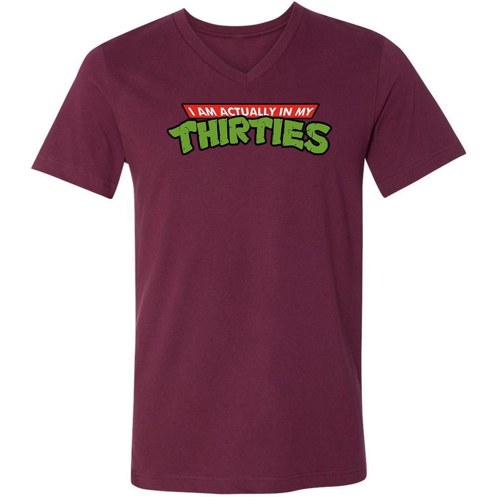 Unisex V-Neck T-Shirt - BE1Z43Q9 - Maroon - 6