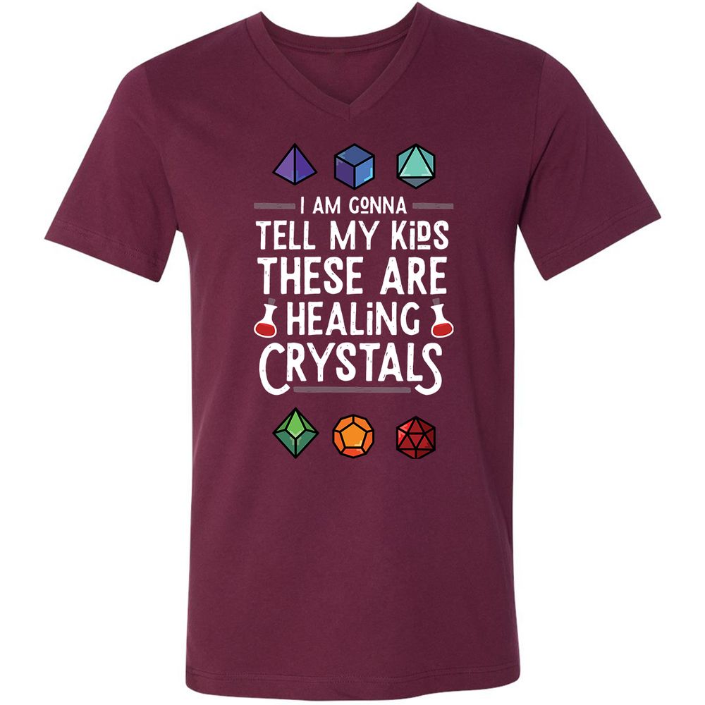 Unisex V-Neck T-Shirt - GS5M3SJN - Maroon - 6