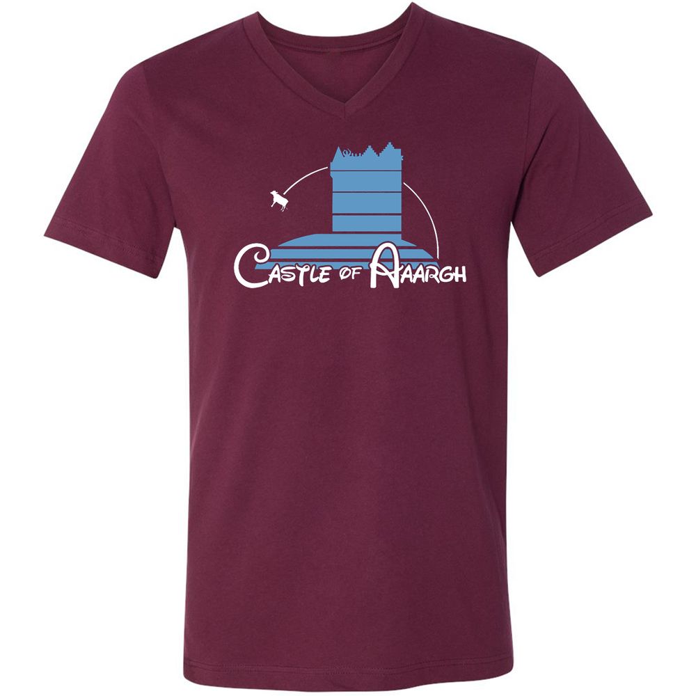 Unisex V-Neck T-Shirt - ZQBYMV76 - Maroon - 6