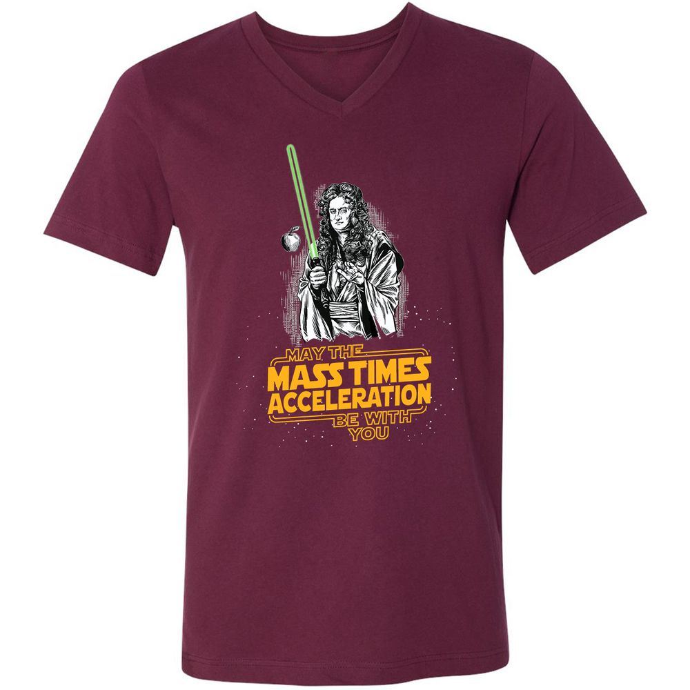 Unisex V-Neck T-Shirt - 6J8VUZR9 - Maroon - 6