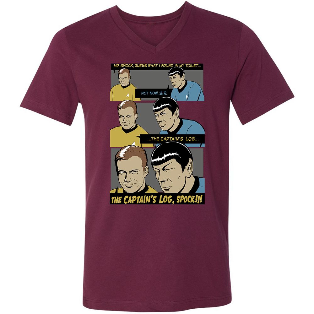 Unisex V-Neck T-Shirt - 3P5A9SYB - Maroon - 6