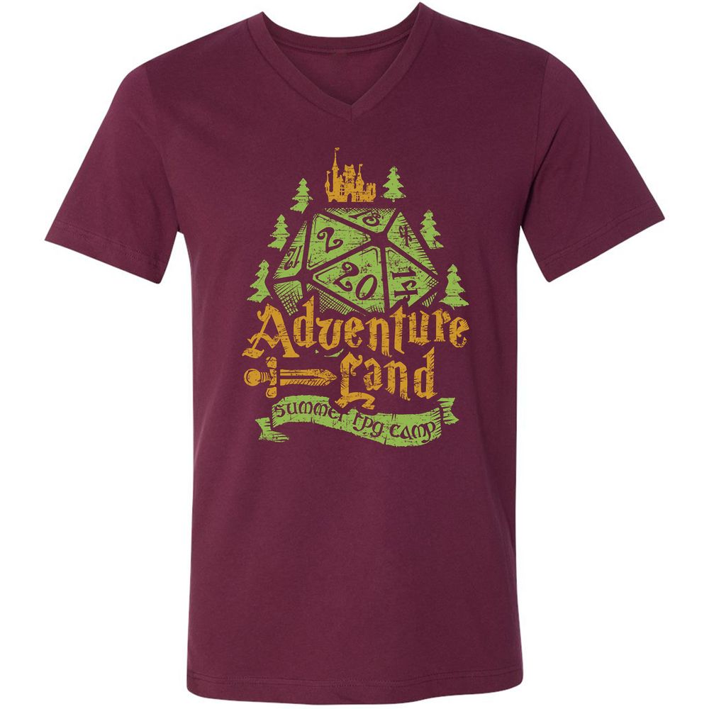 Unisex V-Neck T-Shirt - KVT9UEEC - Maroon - 6