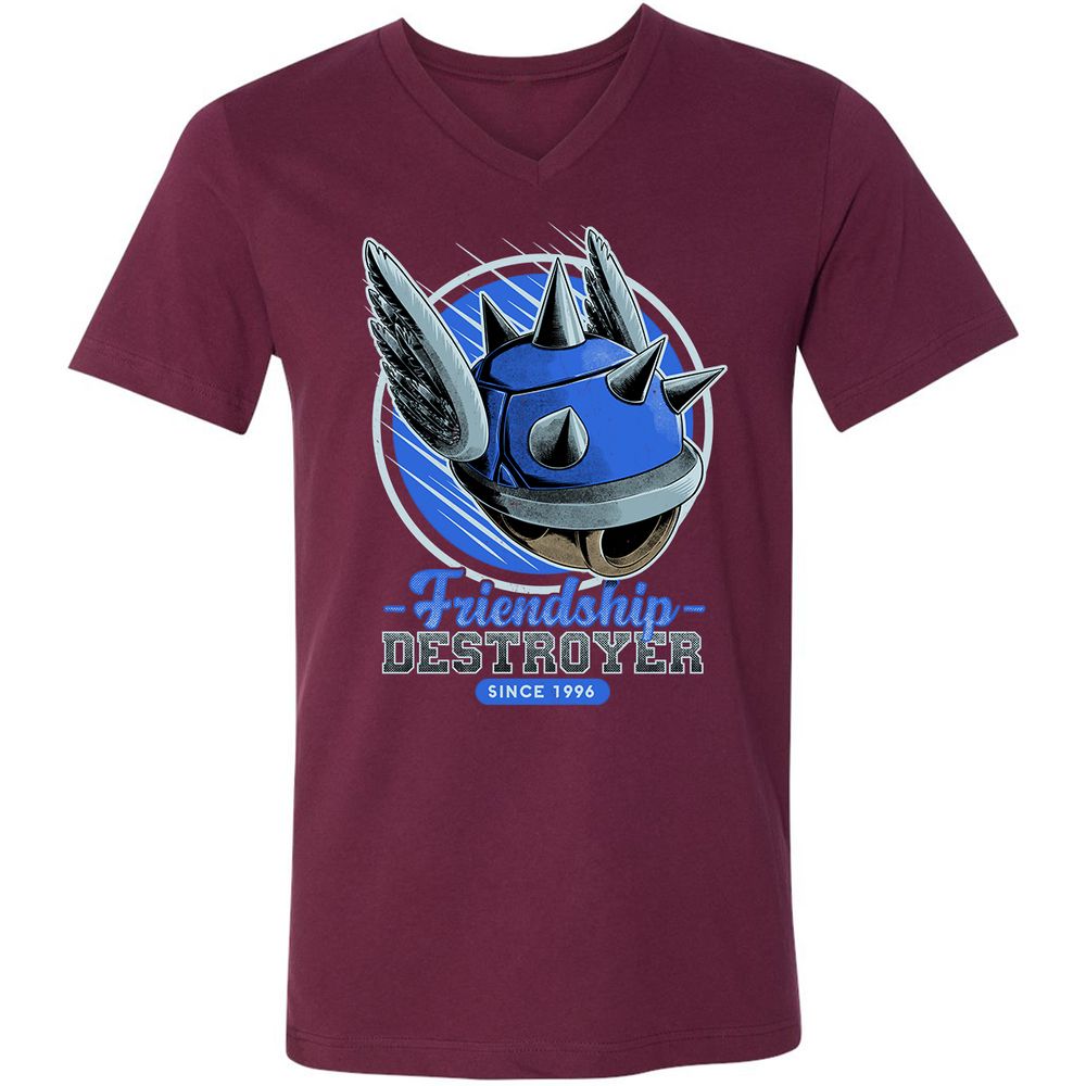 Unisex V-Neck T-Shirt - N4BZUF22 - Maroon - 6