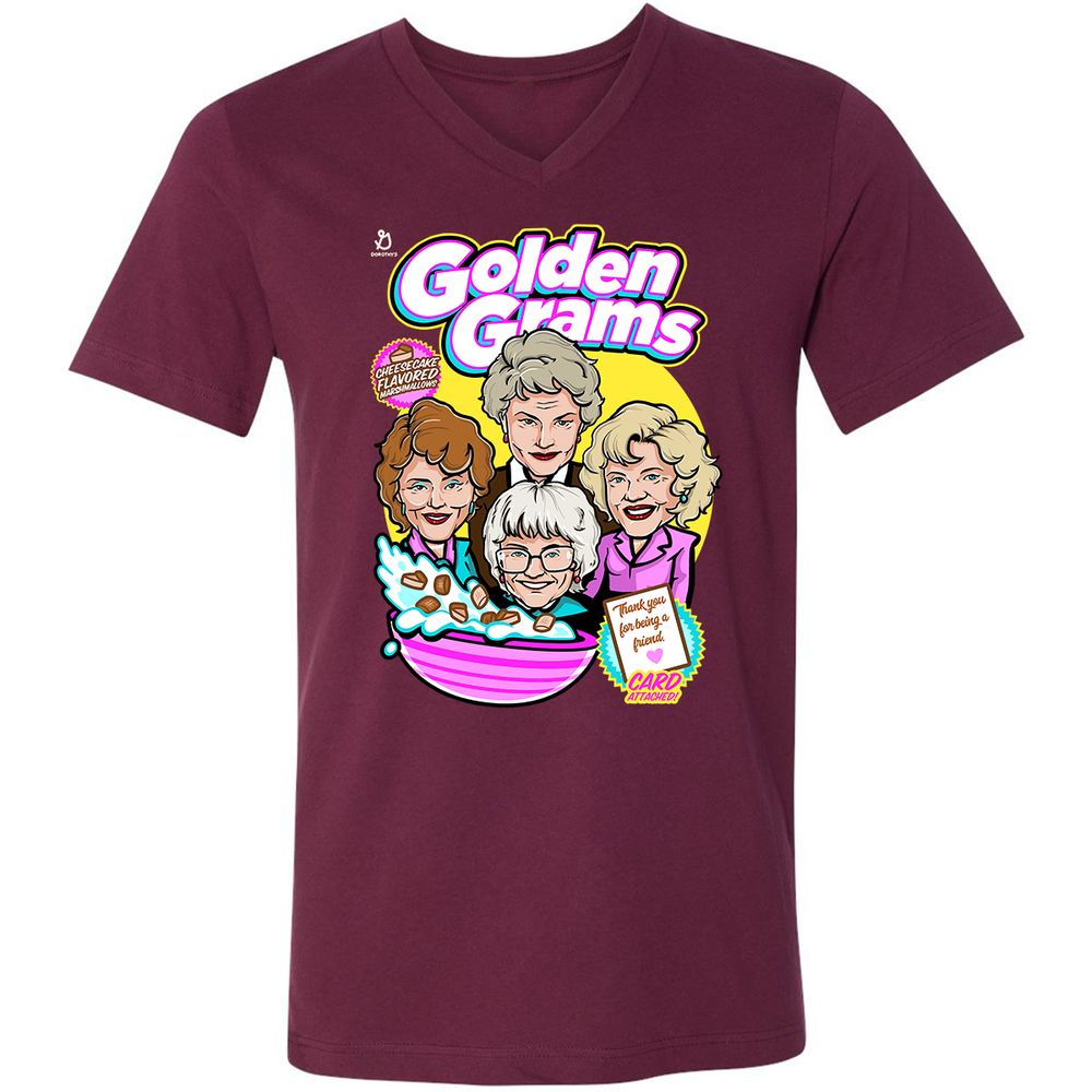 Unisex V-Neck T-Shirt - XWPW415Q - Maroon - 6