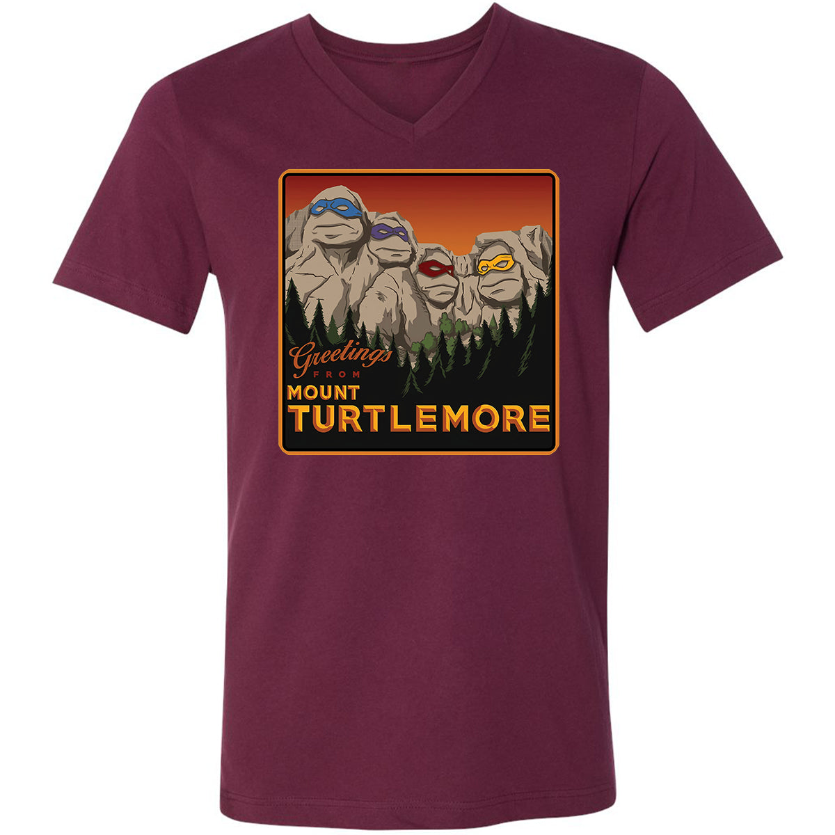 Unisex V-Neck T-Shirt - DLN6QMSL - Maroon - 6