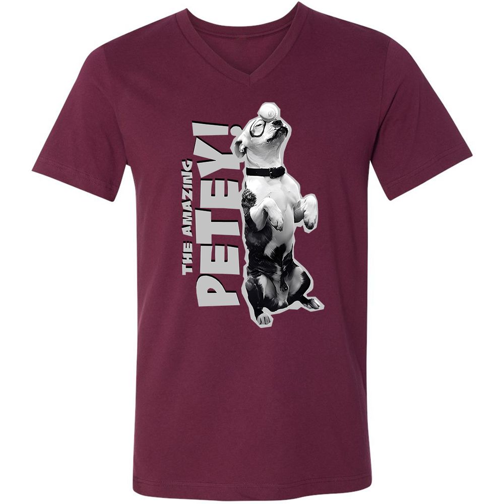 Unisex V-Neck T-Shirt - GTA4QVXH - Maroon - 6