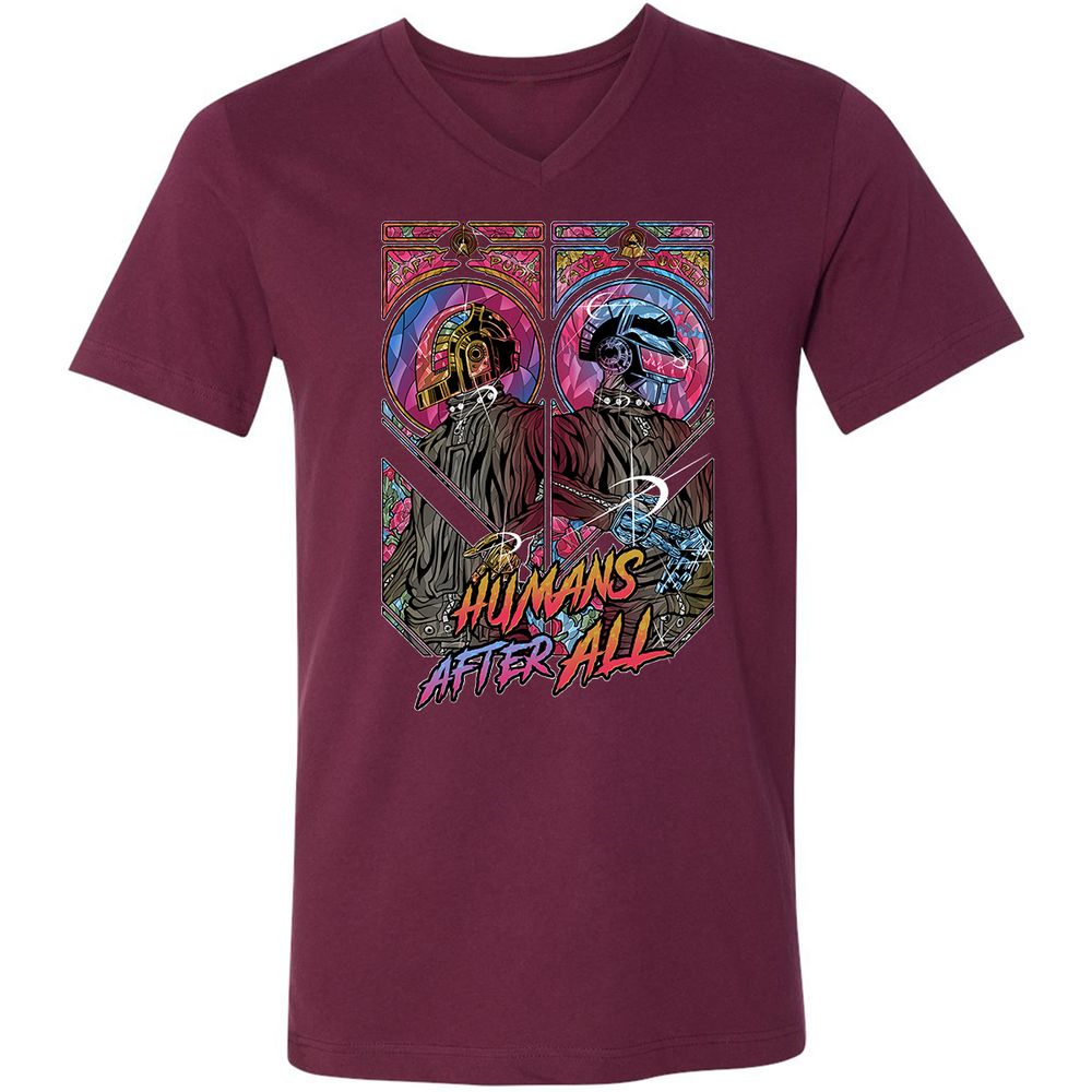 Unisex V-Neck T-Shirt - RLL1YKYK - Maroon - 6