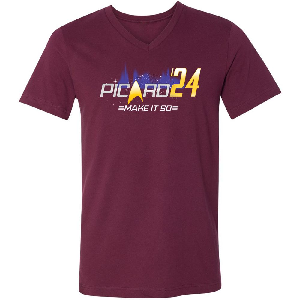 Unisex V-Neck T-Shirt - H6QRDAZW - Maroon - 6