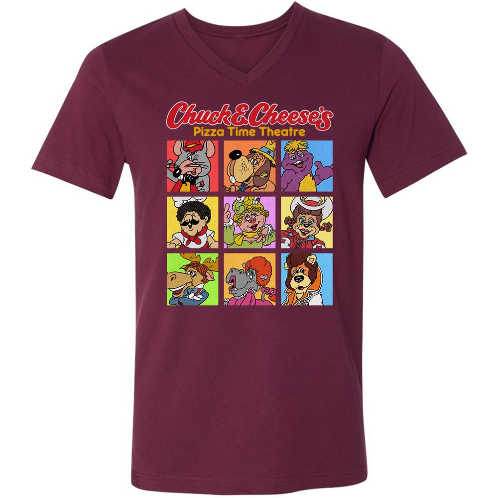 Unisex V-Neck T-Shirt - ARA9Y22D - Maroon - 6
