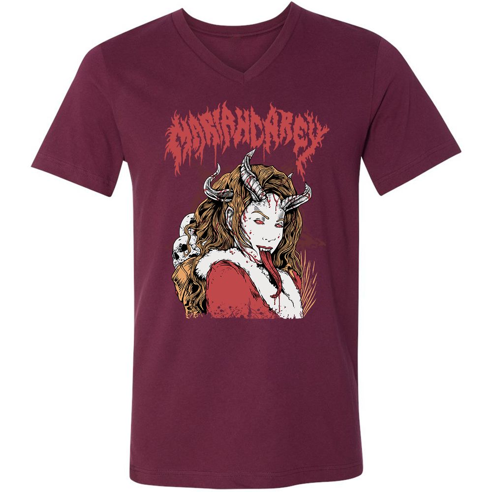 Unisex V-Neck T-Shirt - GHM9T5Z1 - Maroon - 6