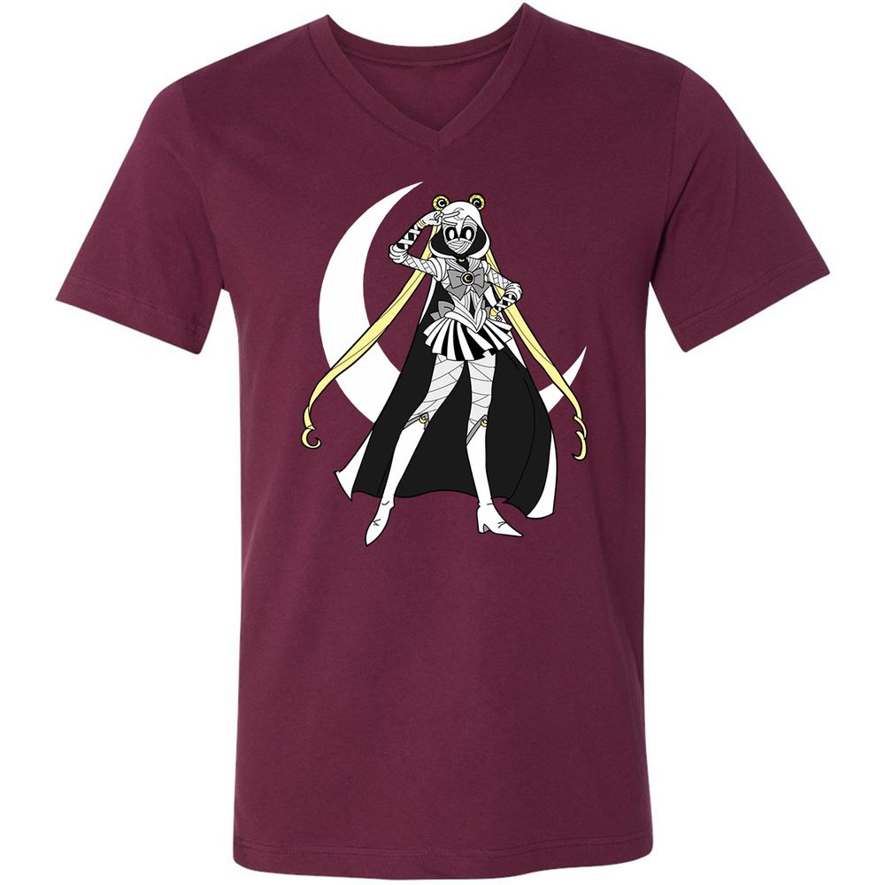 Unisex V-Neck T-Shirt - WGFXUQEW - Maroon - 6