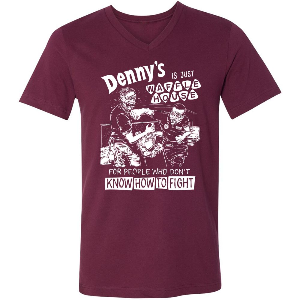 Unisex V-Neck T-Shirt - 5ZSNV8SE - Maroon - 6