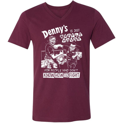 Unisex V-Neck T-Shirt - 5ZSNV8SE - Maroon - 6