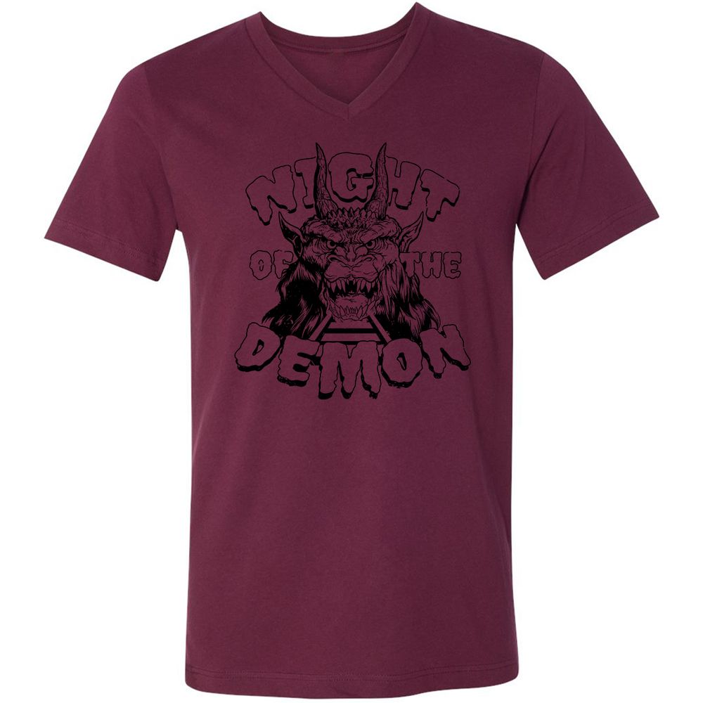 Unisex V-Neck T-Shirt - B6MJF9XZ - Maroon - 6