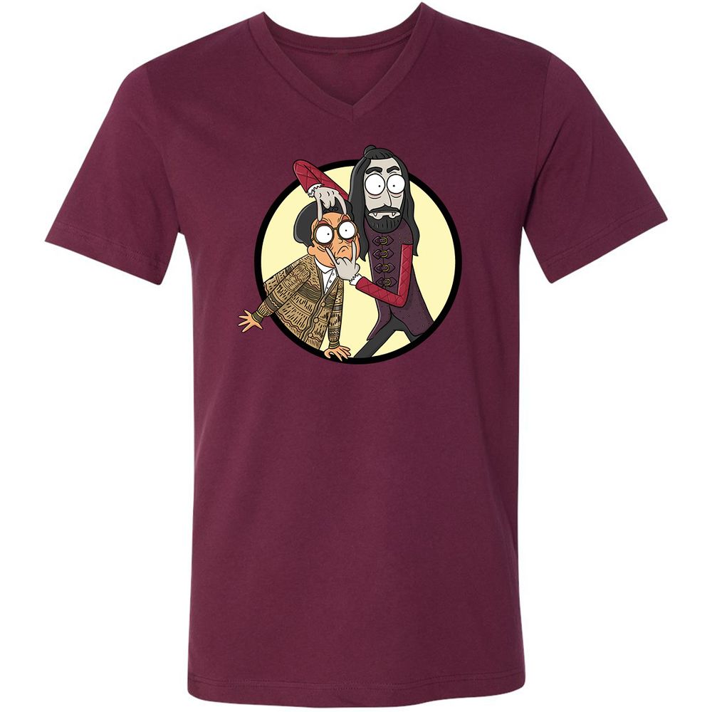 Unisex V-Neck T-Shirt - DMQHTTAG - Maroon - 6