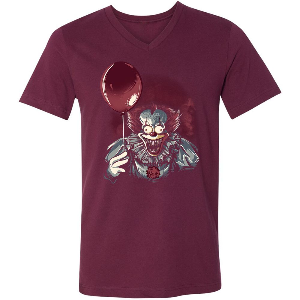 Unisex V-Neck T-Shirt - WVKPBBPE - Maroon - 6