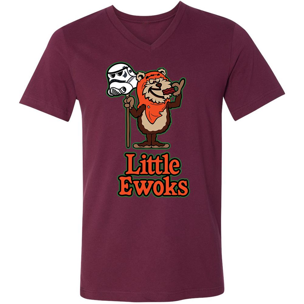 Unisex V-Neck T-Shirt - U4CDFAC2 - Maroon - 6