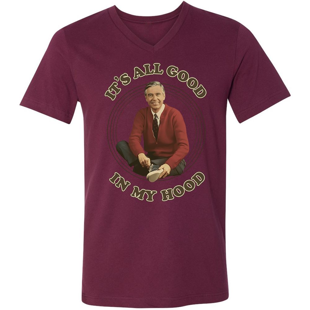 Unisex V-Neck T-Shirt - 9DKUWQ8N - Maroon - 6