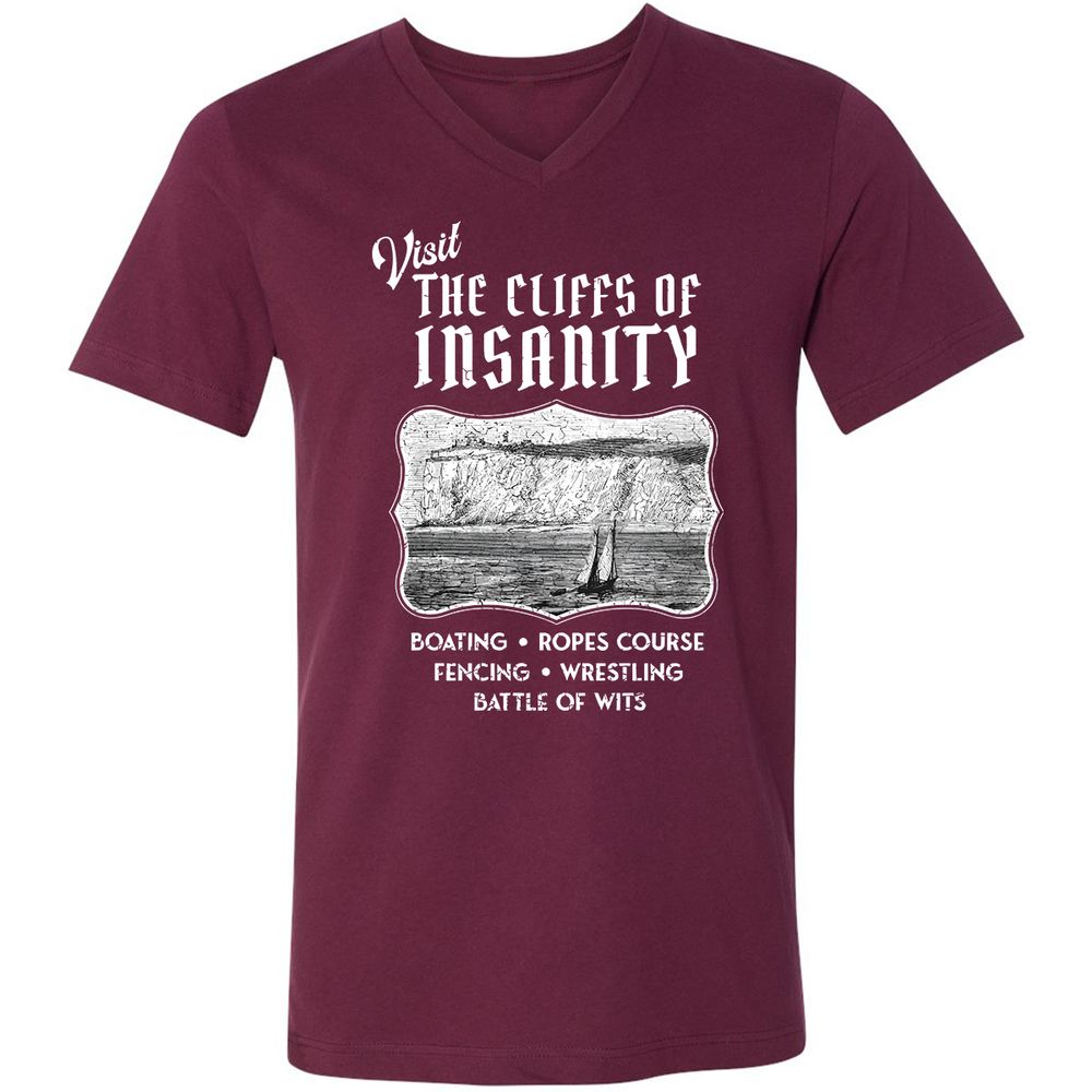 Unisex V-Neck T-Shirt - C8MAHKCY - Maroon - 6